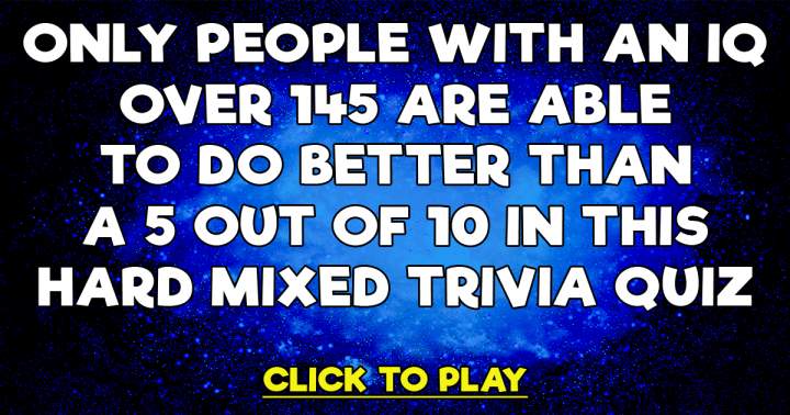 Challenging Trivia Quiz with a Mix of Questions