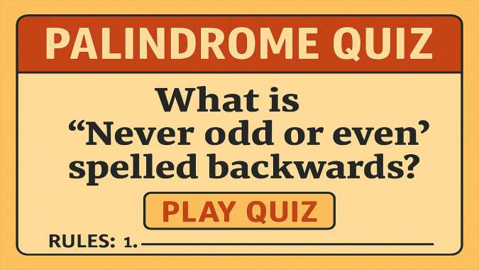 Banner for Palindrome Quiz