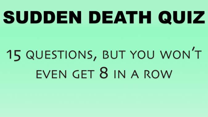 Banner for Sudden Death Quiz