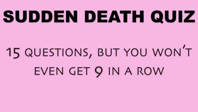 Banner for Sudden Death Quiz