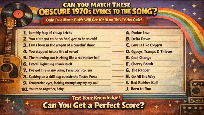 Banner for Can You Match These Obscure 1970s Lyrics to the Song?