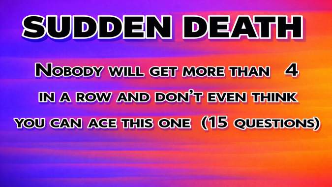 Banner for The Ultimate Sudden Death Trivia Challenge!